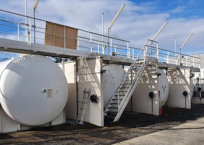 Pic showing the fuel generator tanks at the French site