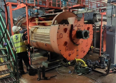 A generator being prepped for decommissioning by 1st Industrial team